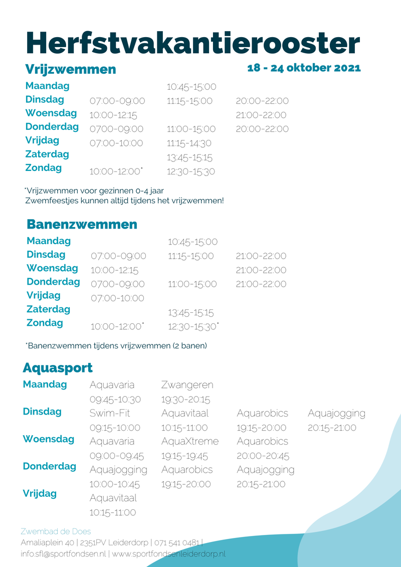Herfstvakantierooster 1 2021