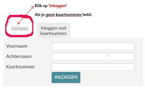 Inloggen zonder kaartnummer