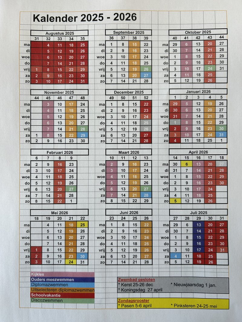 Jaarplanning 2025 - 2026