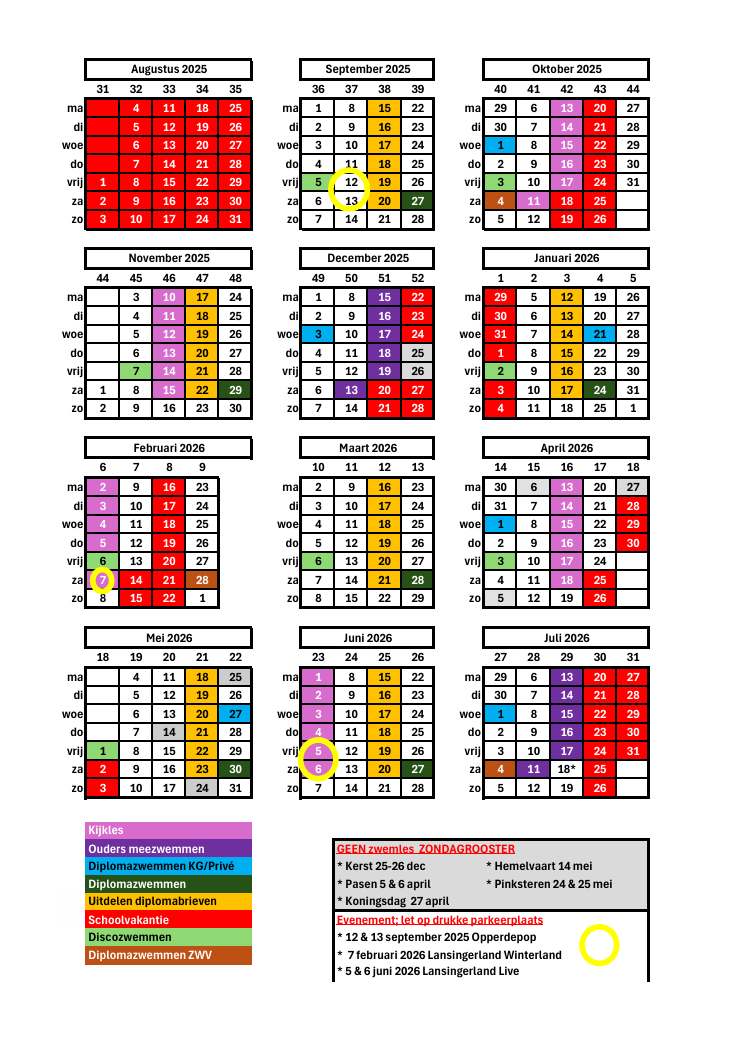 Jaarplanning 2025 - 2026