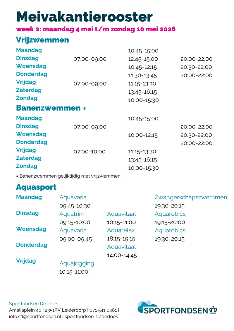 Meivakantie 2026 achterkant week 2
