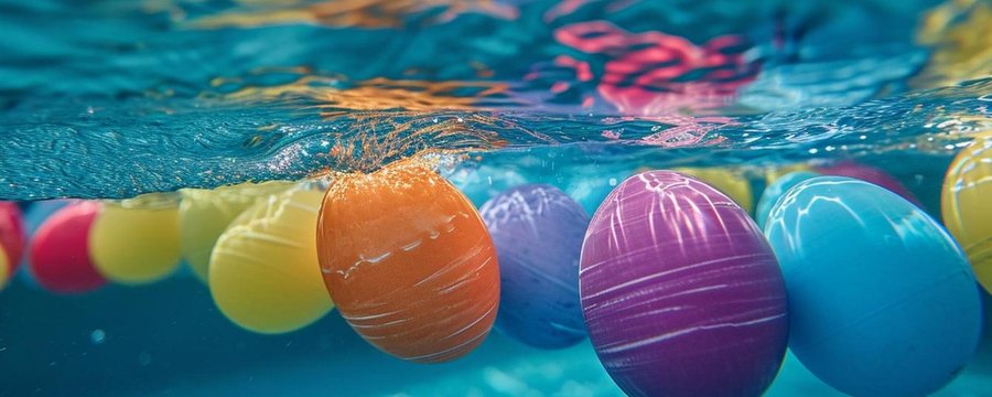 Paaseieren in zwembad