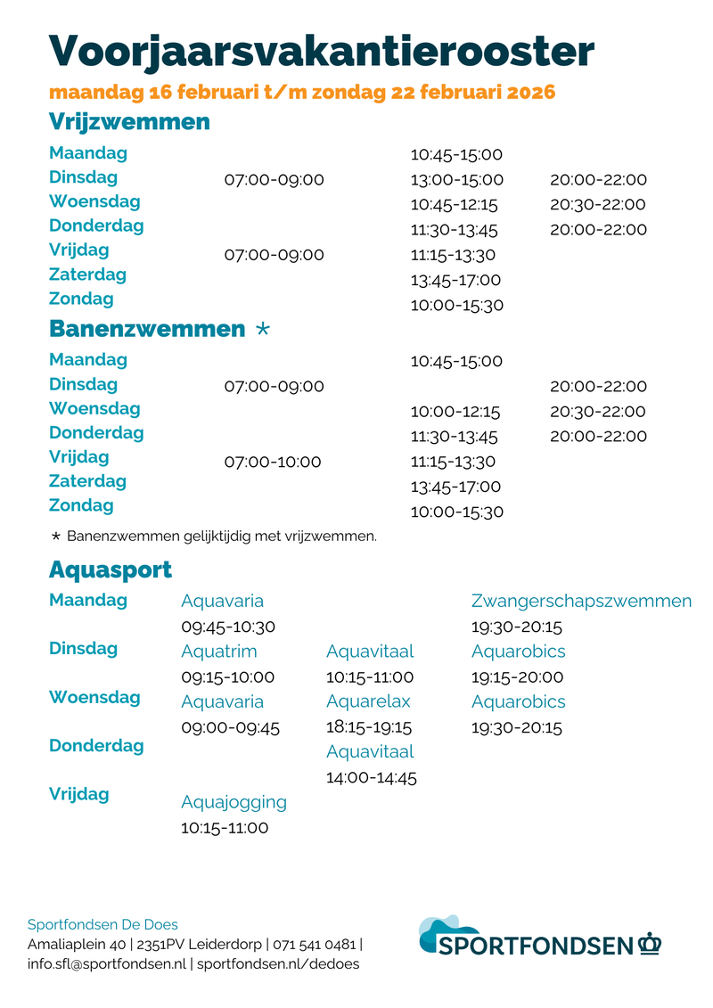 Voorjaarsvakantie 2026 achterkant