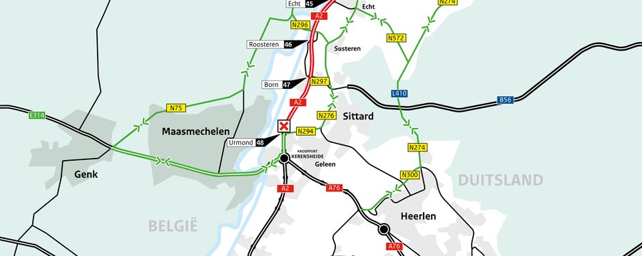 Weekendafsluiting A2 14-17 nov 2025 - omleiding lokaal verkeer