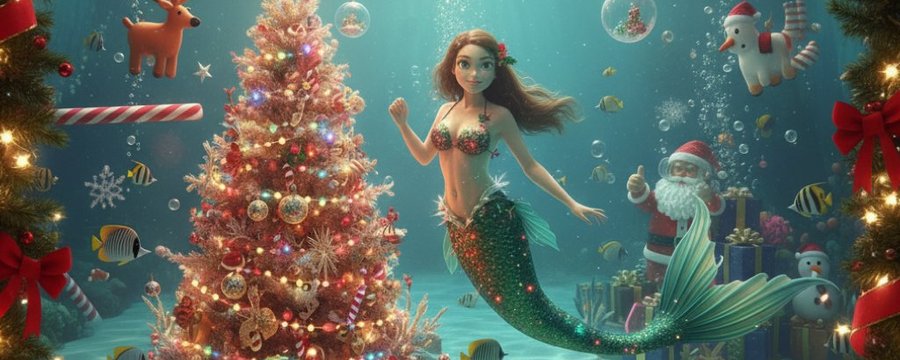 Zeemeerminzwemmen kerst