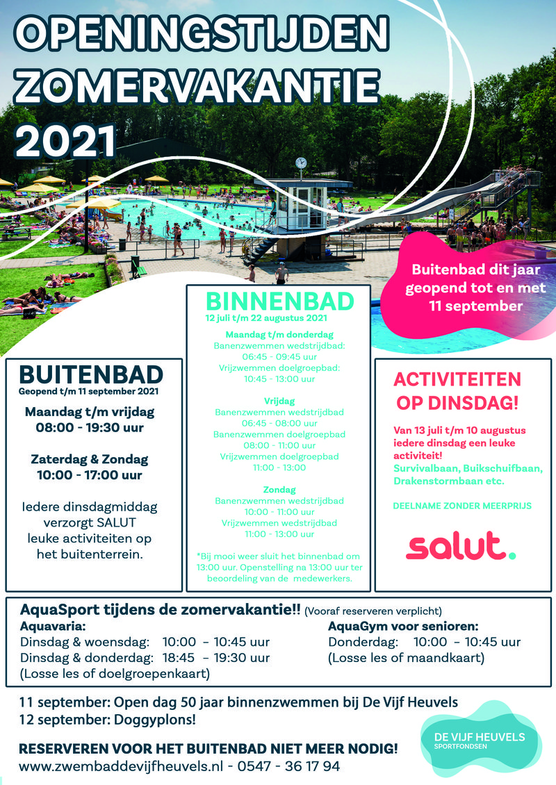 Openingstijden zomervakantie 2021