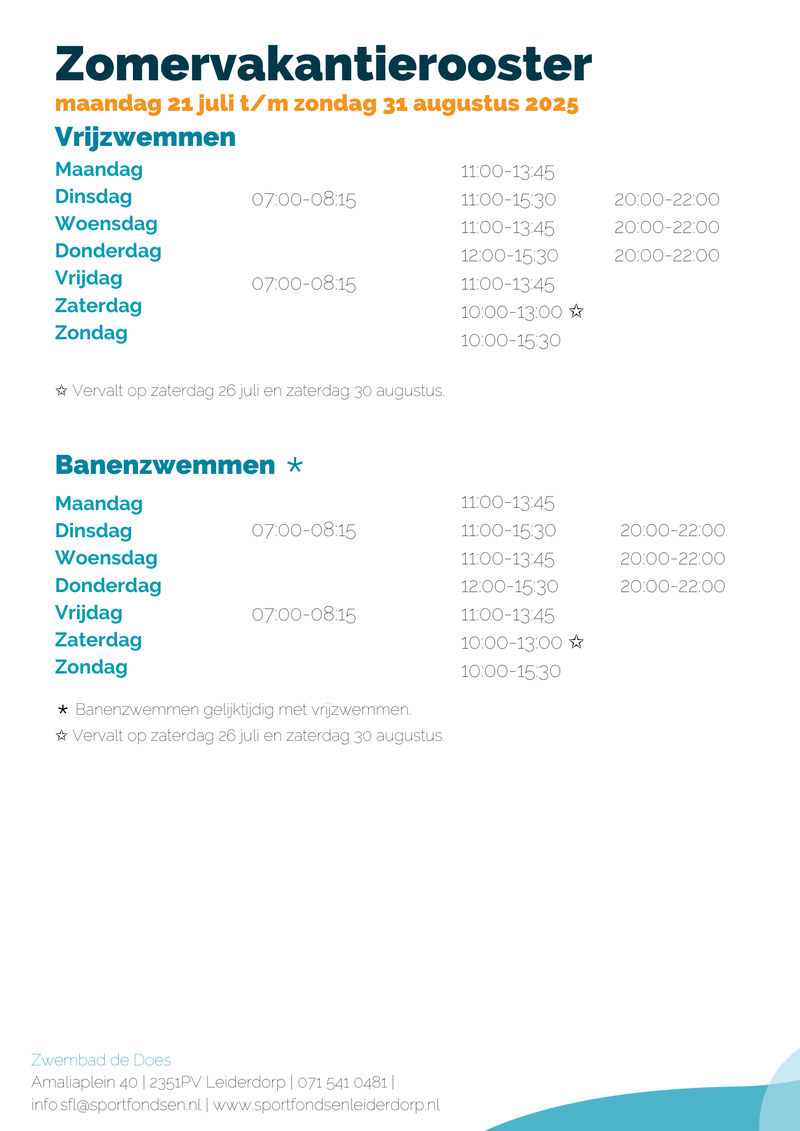 Zomervakantie 2025 achterkant