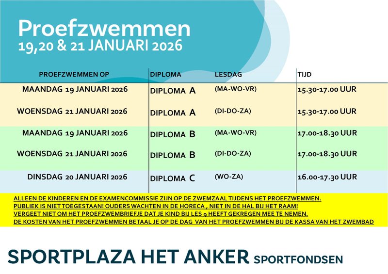 proefzwemmen website 2026-01