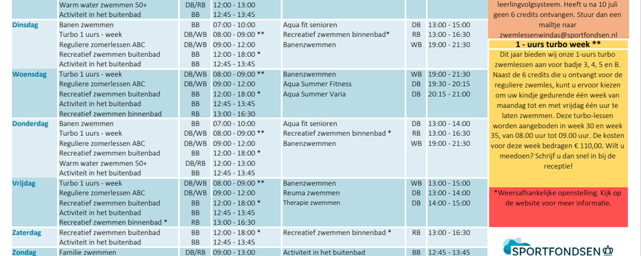 rooster zomervakantie
