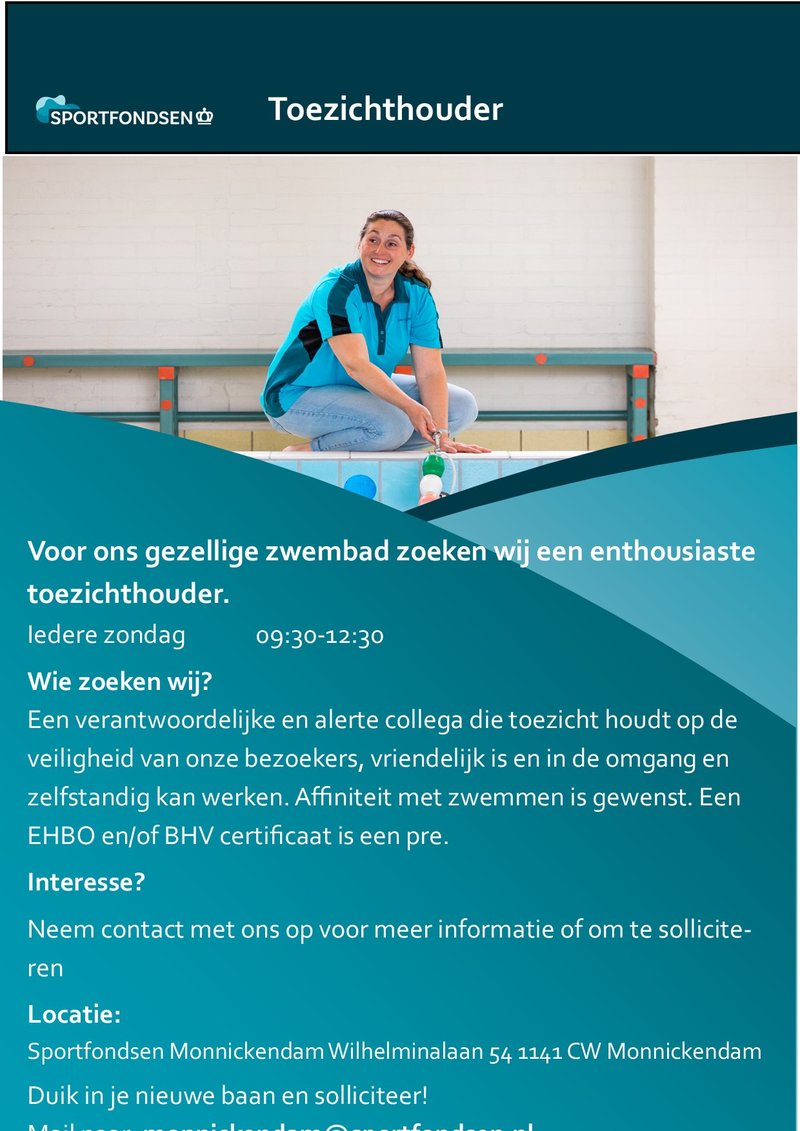 vacature toezichthouder 2026